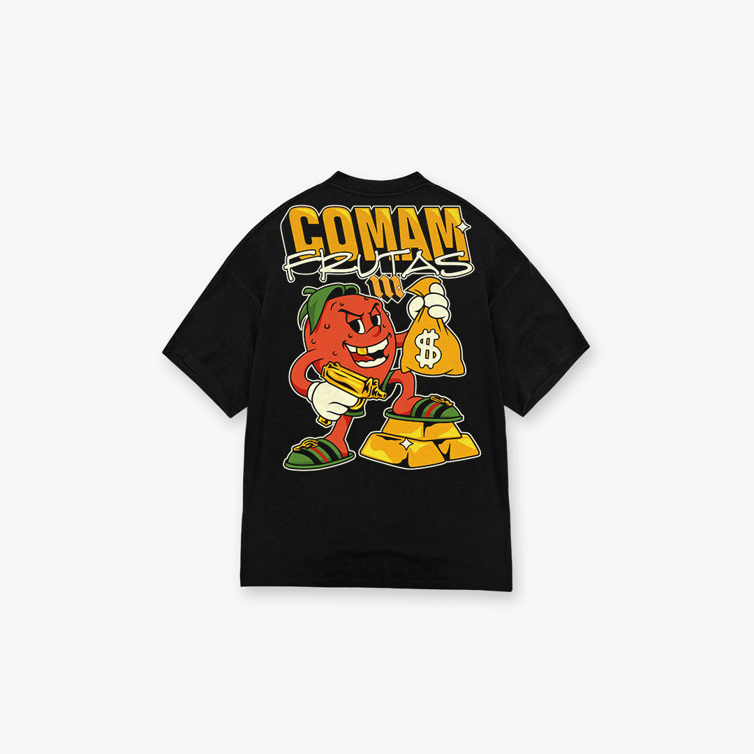Camiseta Oversized Comam Frutas Richie Preto