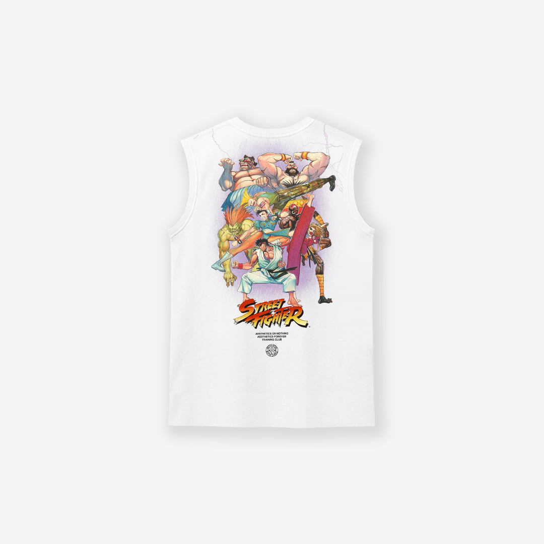 Regata Drop Shoulder Slevelles Mith Street Fighter Logo Line Off White
