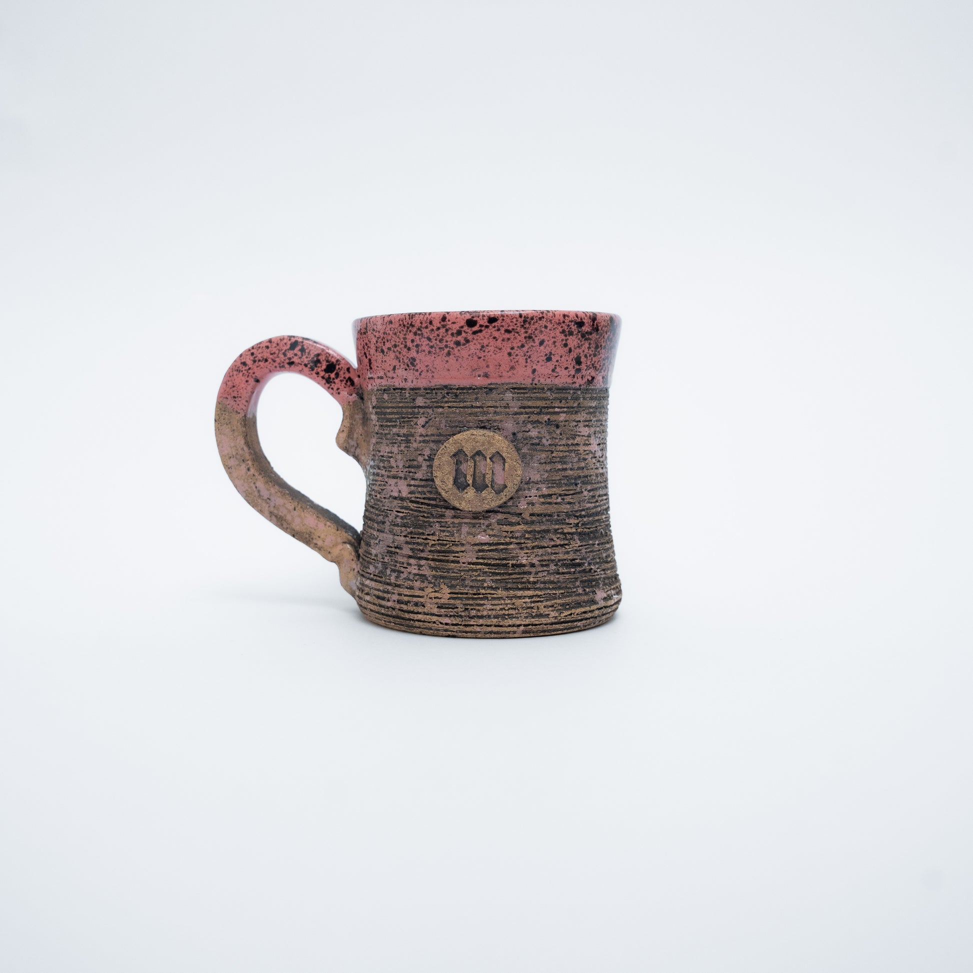 Caneca Feita a Mão Cerâmica Marfim Rosa Mith