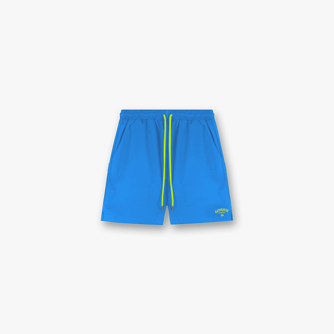 Shorts Curto Tactel Comam Frutas Azul