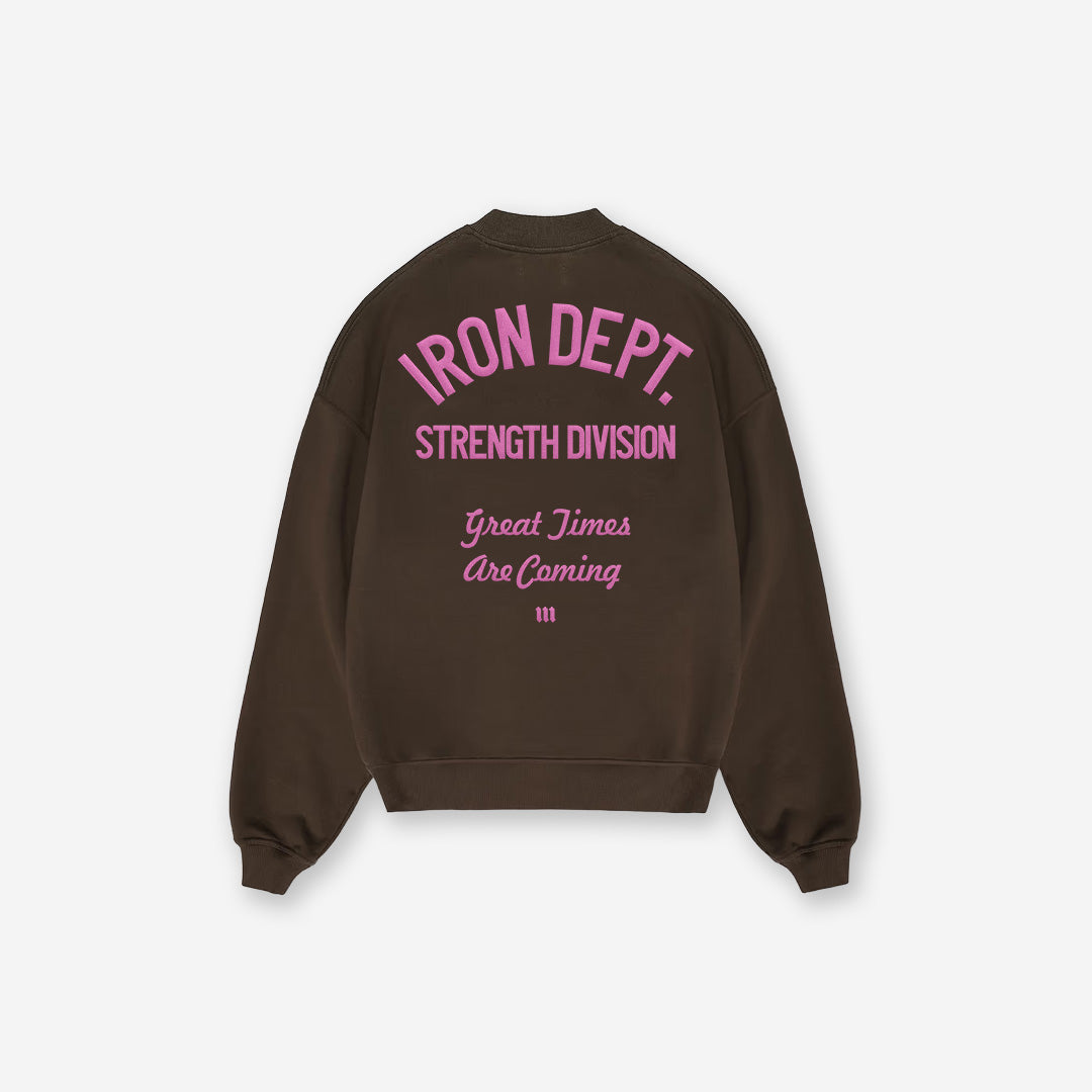 Blusa De Moletom Estonada Iron Dept. Marrom