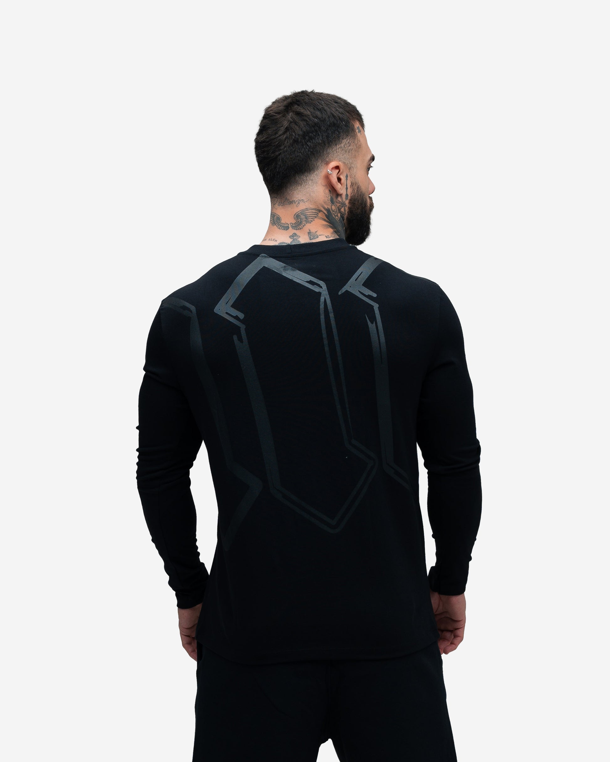 Camiseta Manga Longa Doodle Preto
