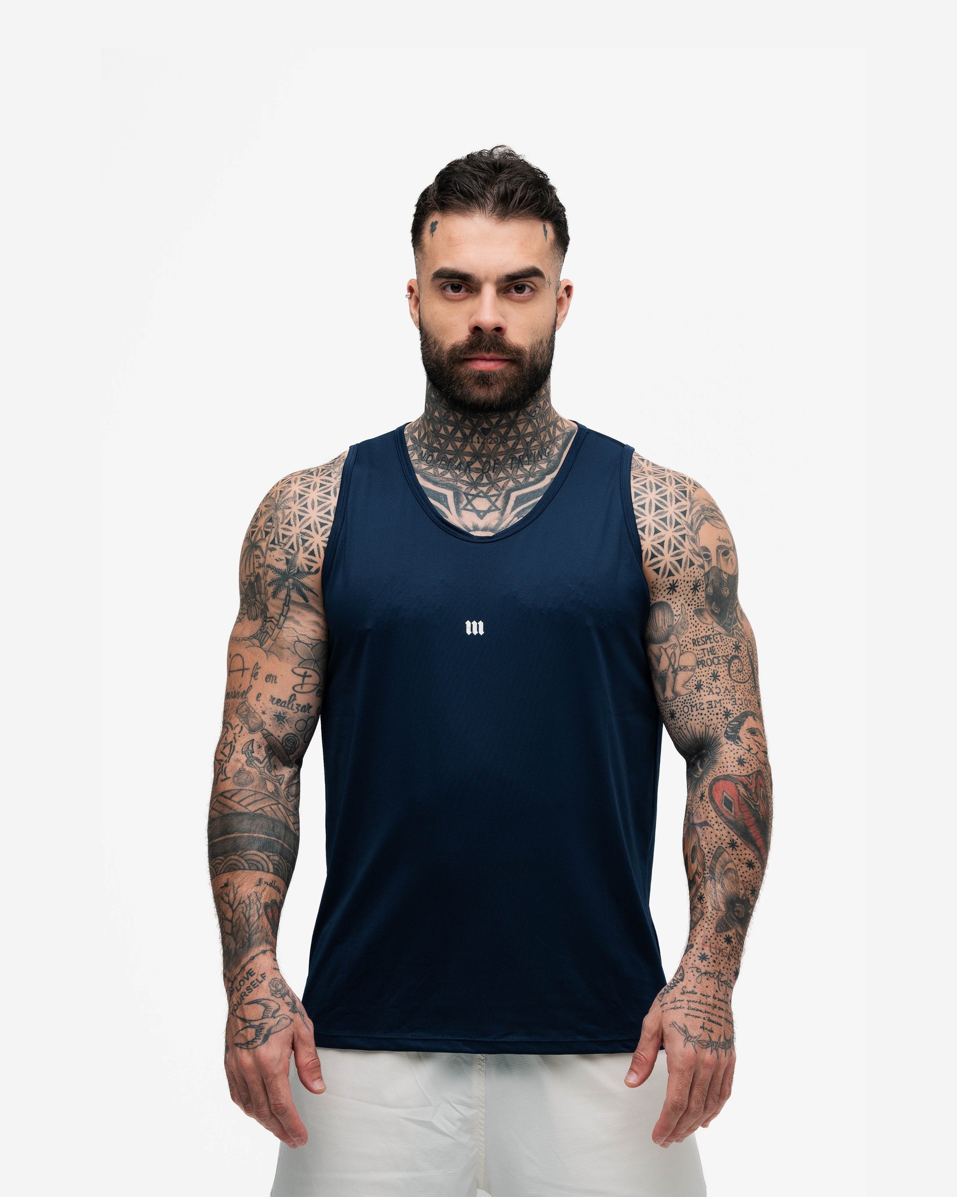 Regata Tank Top Dry Fit Logo Marinho