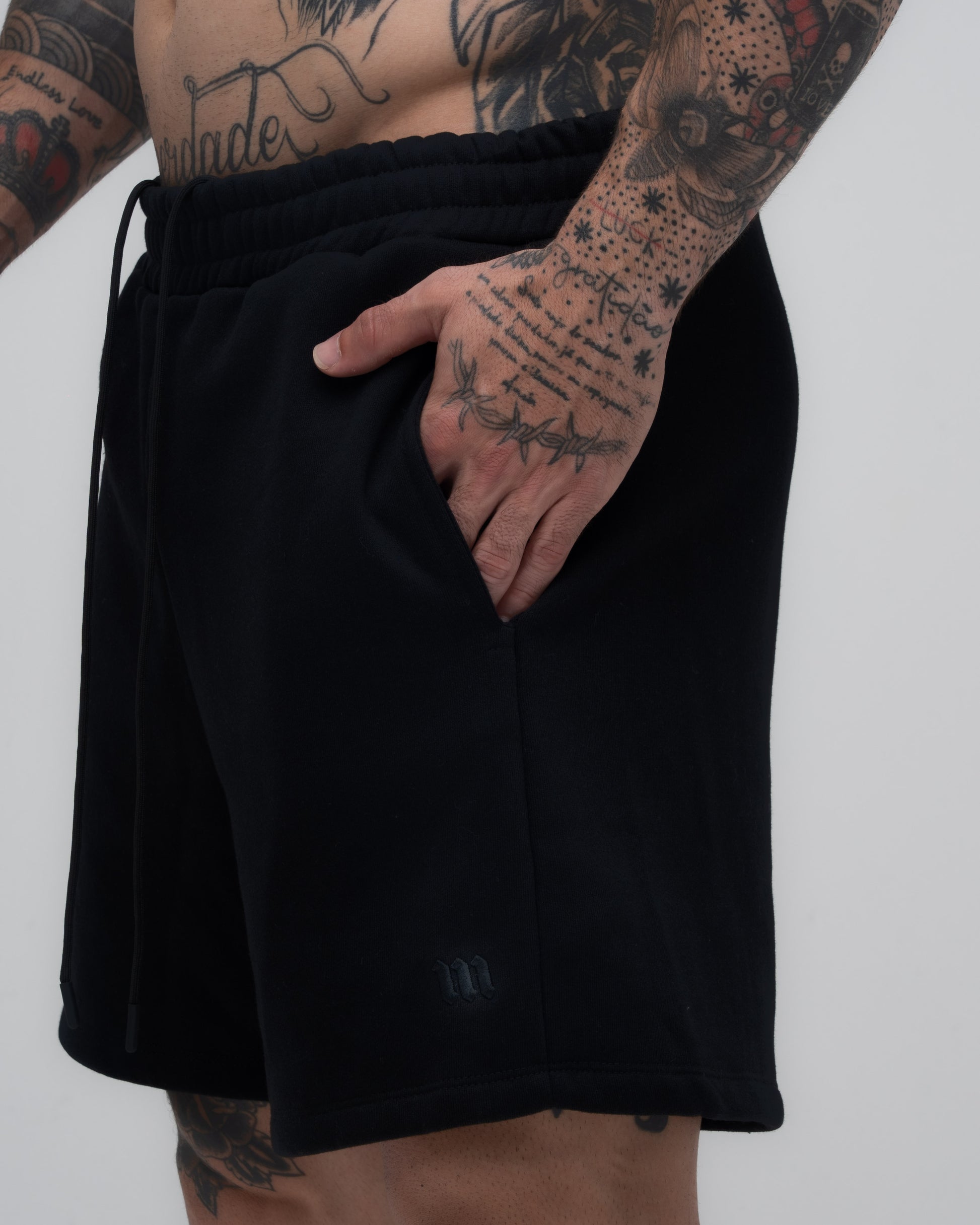 Bermuda de Moletom Mith Nation Logo Preto