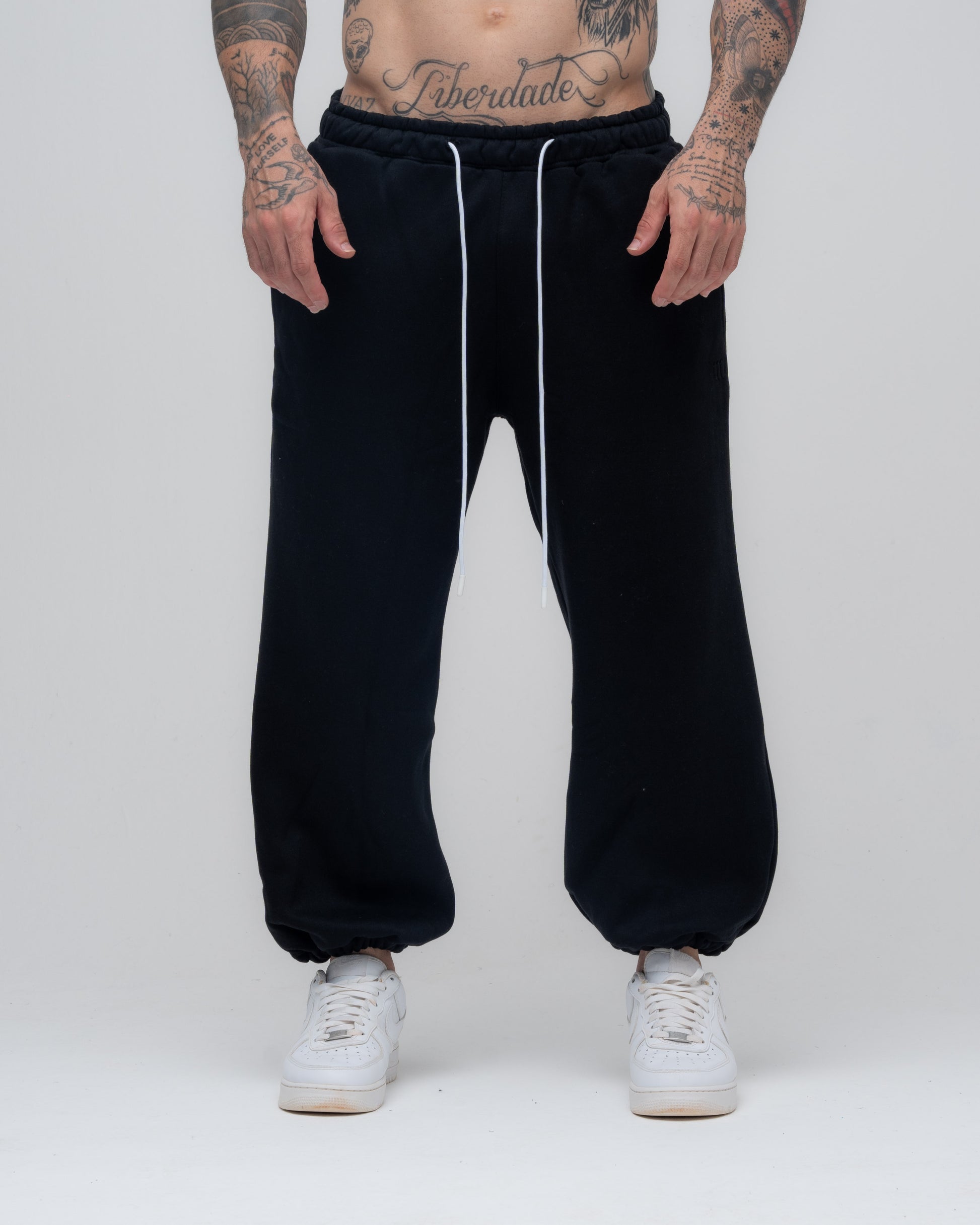 Calça de Moletom Oversized Mith Nation Logo Preto
