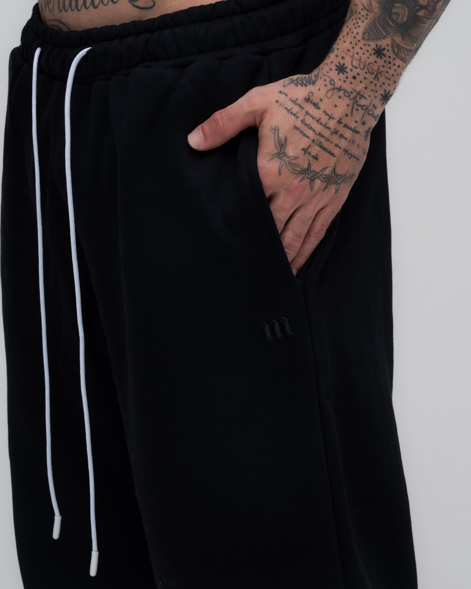 Calça de Moletom Oversized Mith Nation Logo Preto