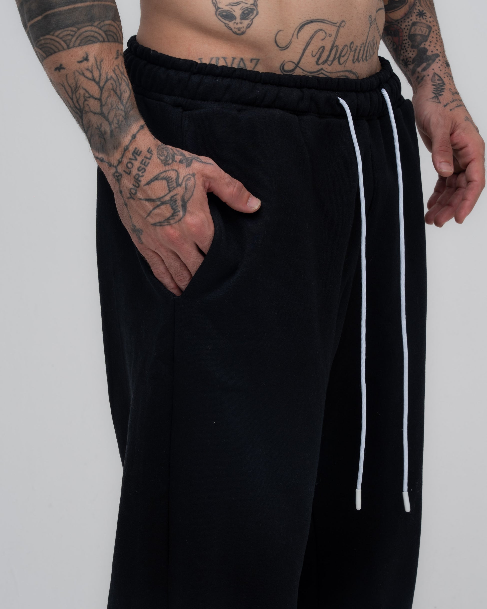 Calça de Moletom Oversized Mith Nation Logo Preto