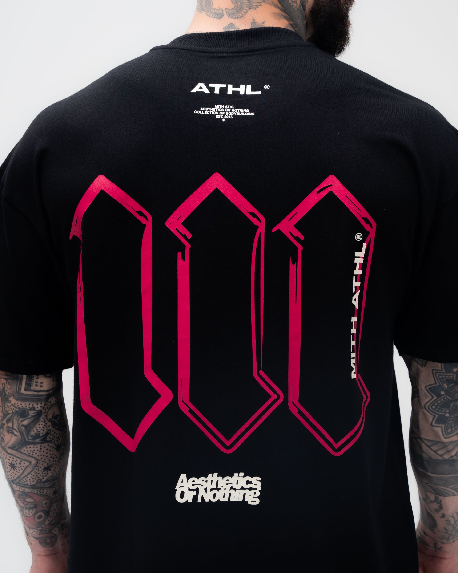 Camiseta Oversized Athl Doodle Preto