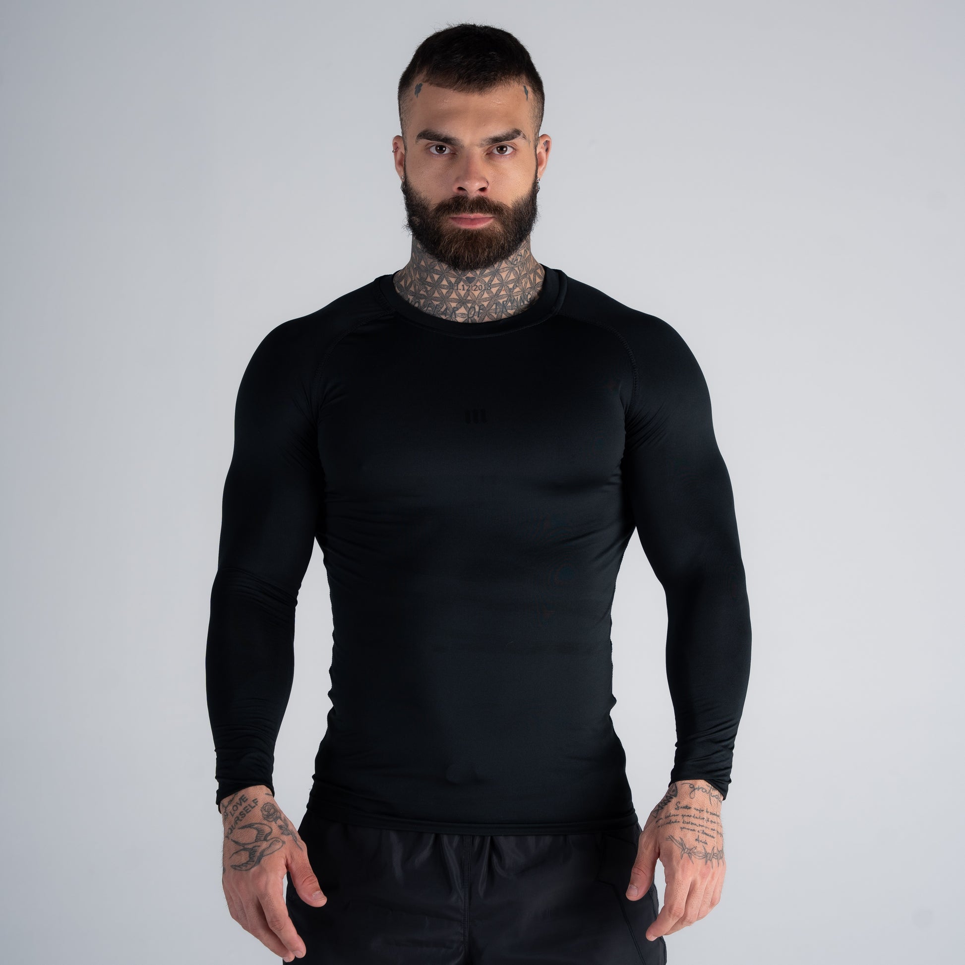 Camisa Compressão Manga Longa Raglan Mith Nation Preto