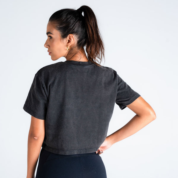 Cropped Feminino Estonado Mith Nation Iridescent Preto