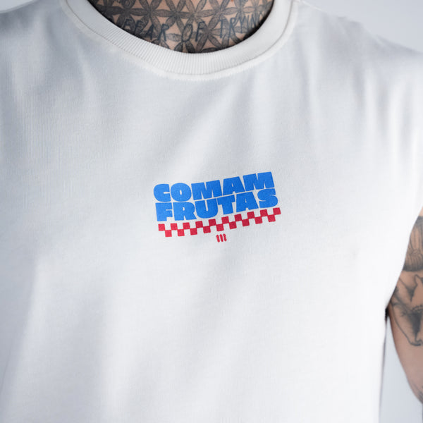 Regata Drop Shoulder Slevelles Mith Comam Frutas Reticule Burger Off White