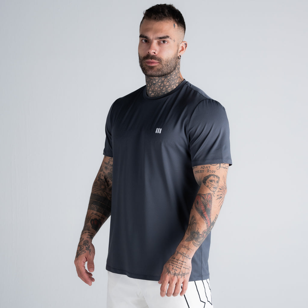Camiseta Dry Fit Logo Chumbo
