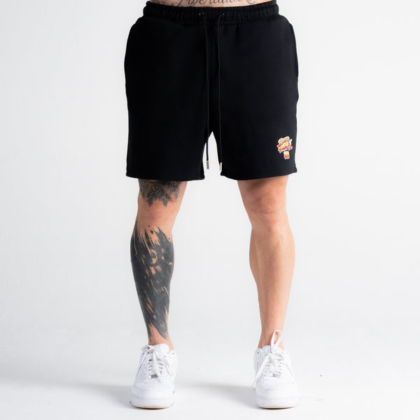 Shorts De Moletom Curto Mith Street Fighter Logo Preto