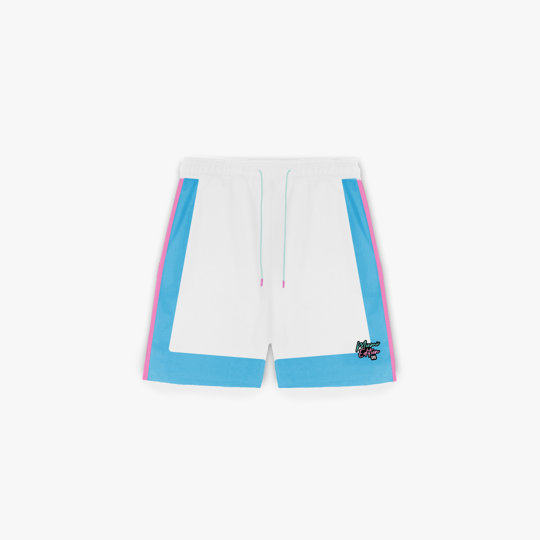 Shorts Curto Tactel Comam Frutas Miami Edition Off White
