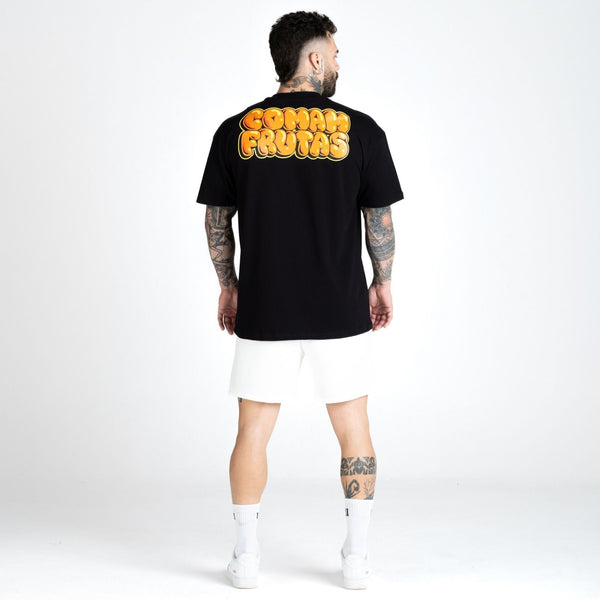 Camiseta Oversized Comam Frutas Preto
