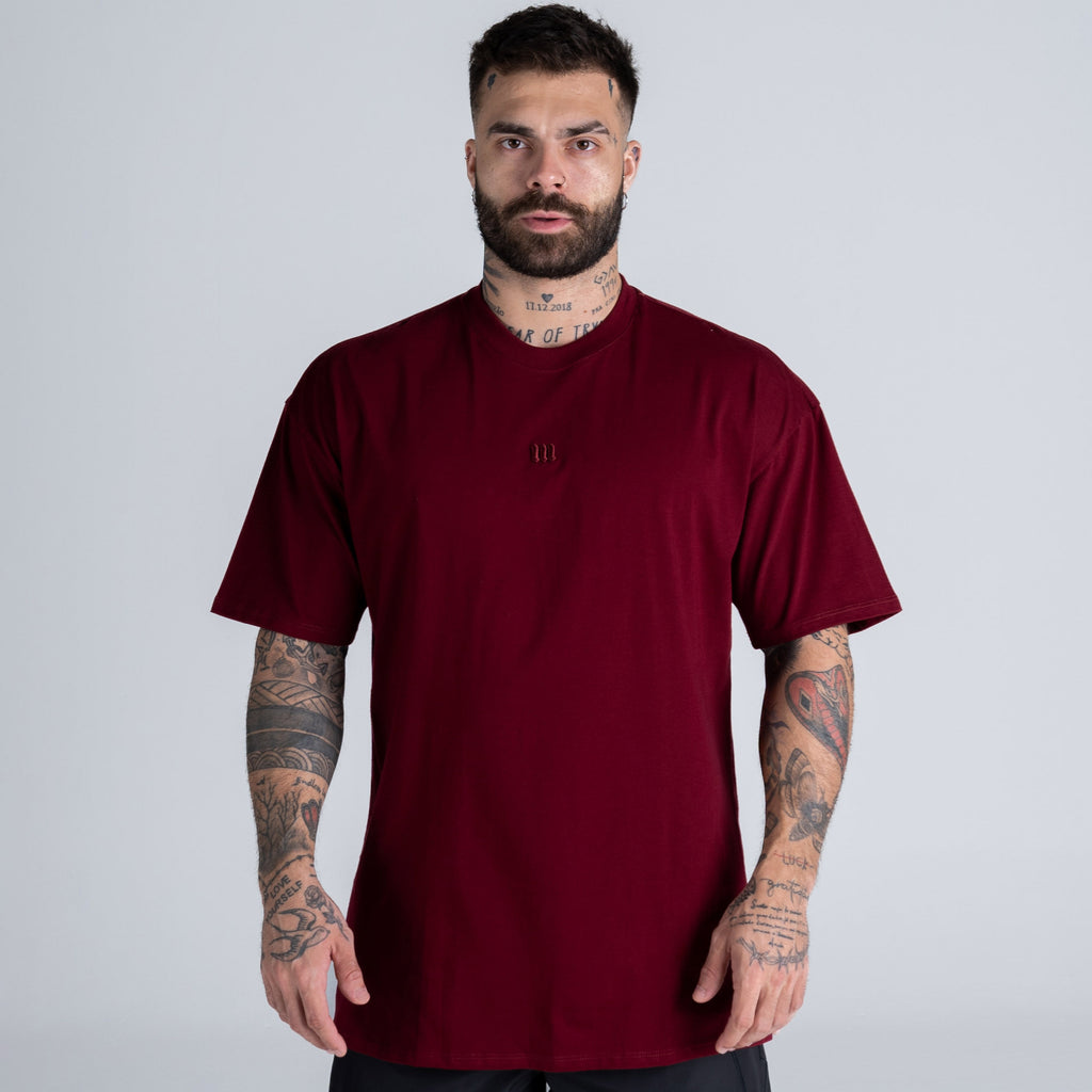 Camiseta Oversized Mith Nation Adornment Bordô
