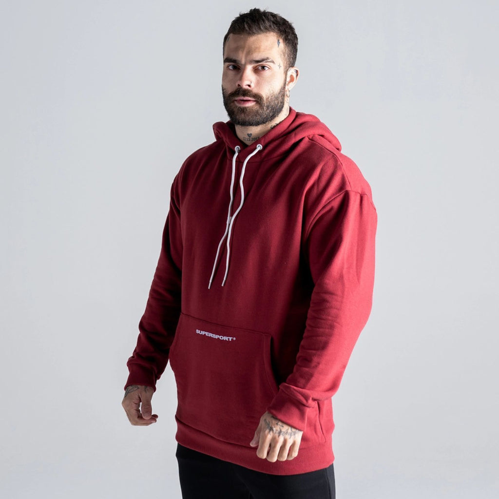 Blusa Moletom Oversized com Capuz Mith Nation Bordô