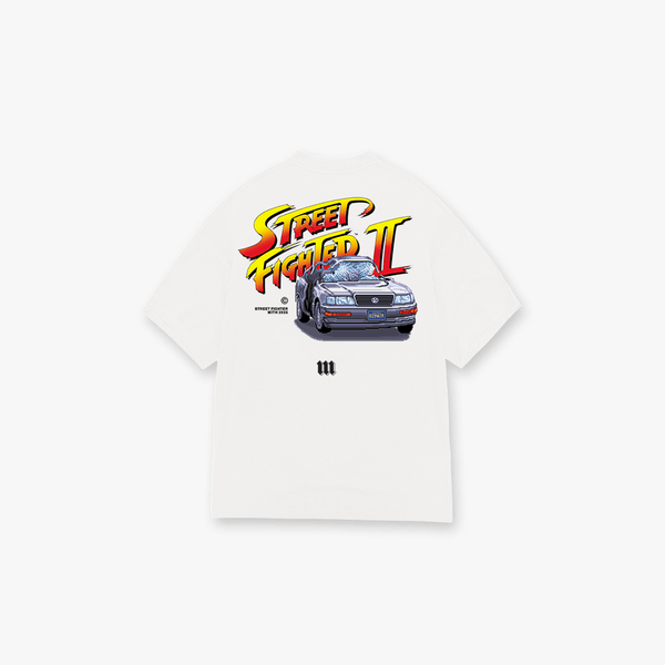 Camiseta Oversized Street Fighter Car Stage Bonus Off White