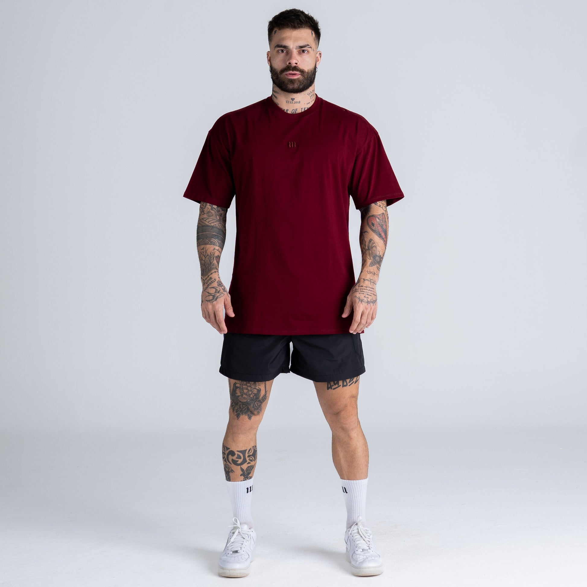 Camiseta Oversized Mith Nation Adornment Bordô