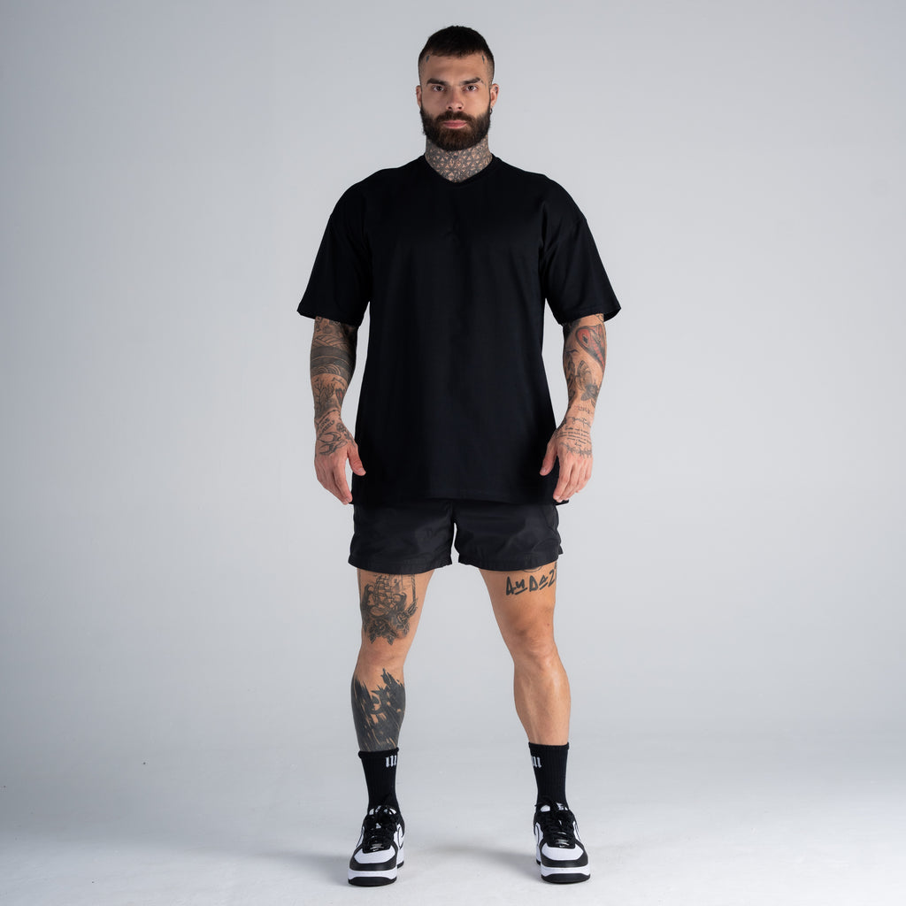 Camiseta Oversized Mith Nation Doodle Preto