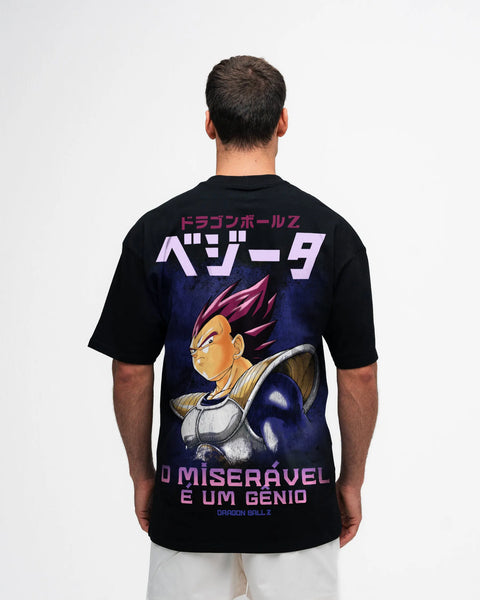Camiseta Oversized Dragon Ball Z O Miseravel é um Genio Preto