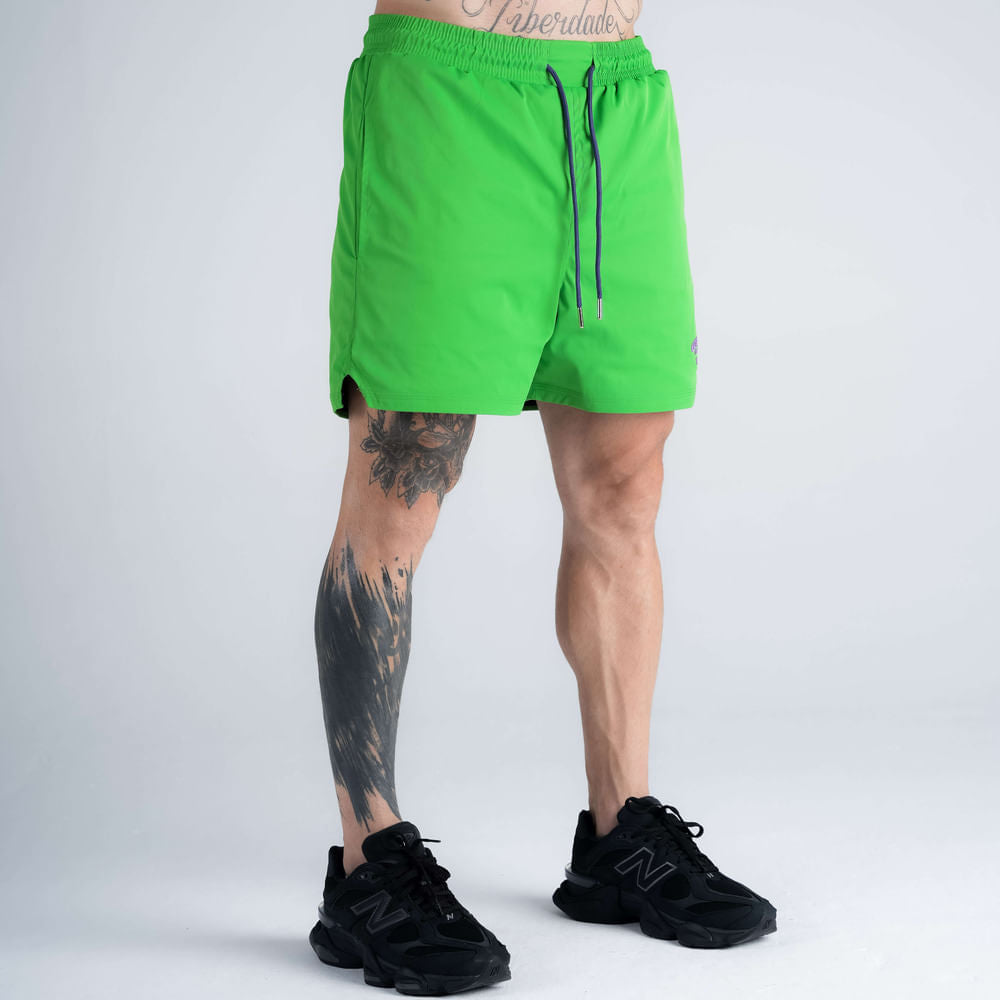 Shorts Curto Tactel Comam Frutas Verde