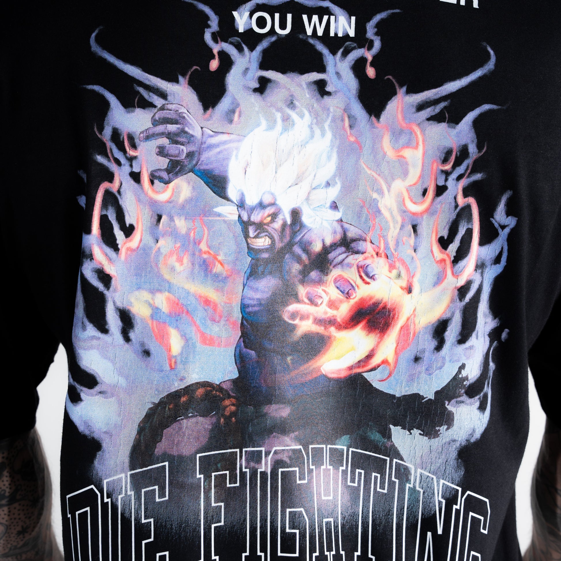 Camiseta Oversized Street Fighter Akuma Aesthetics Preto
