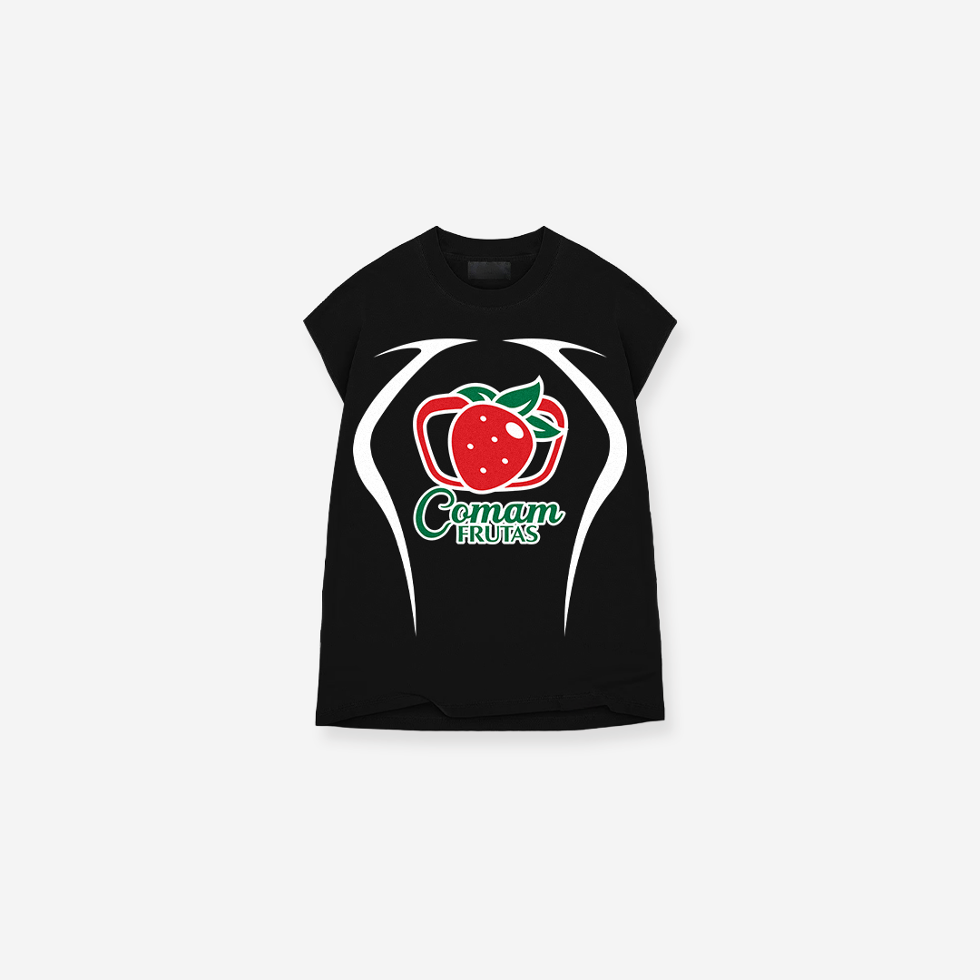 Regata Drop Shoulder Mith Comam Frutas Brasil 10 Preto