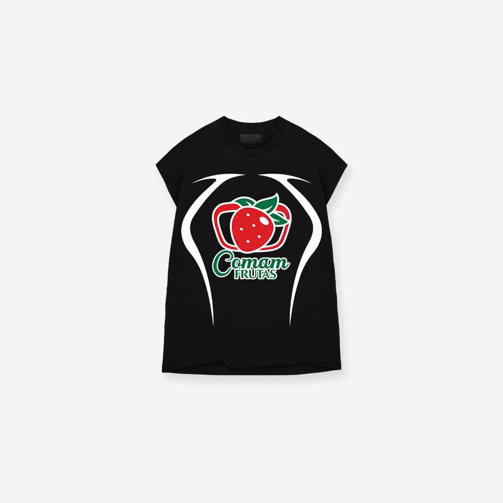Regata Drop Shoulder Mith Comam Frutas Brasil 10 Preto