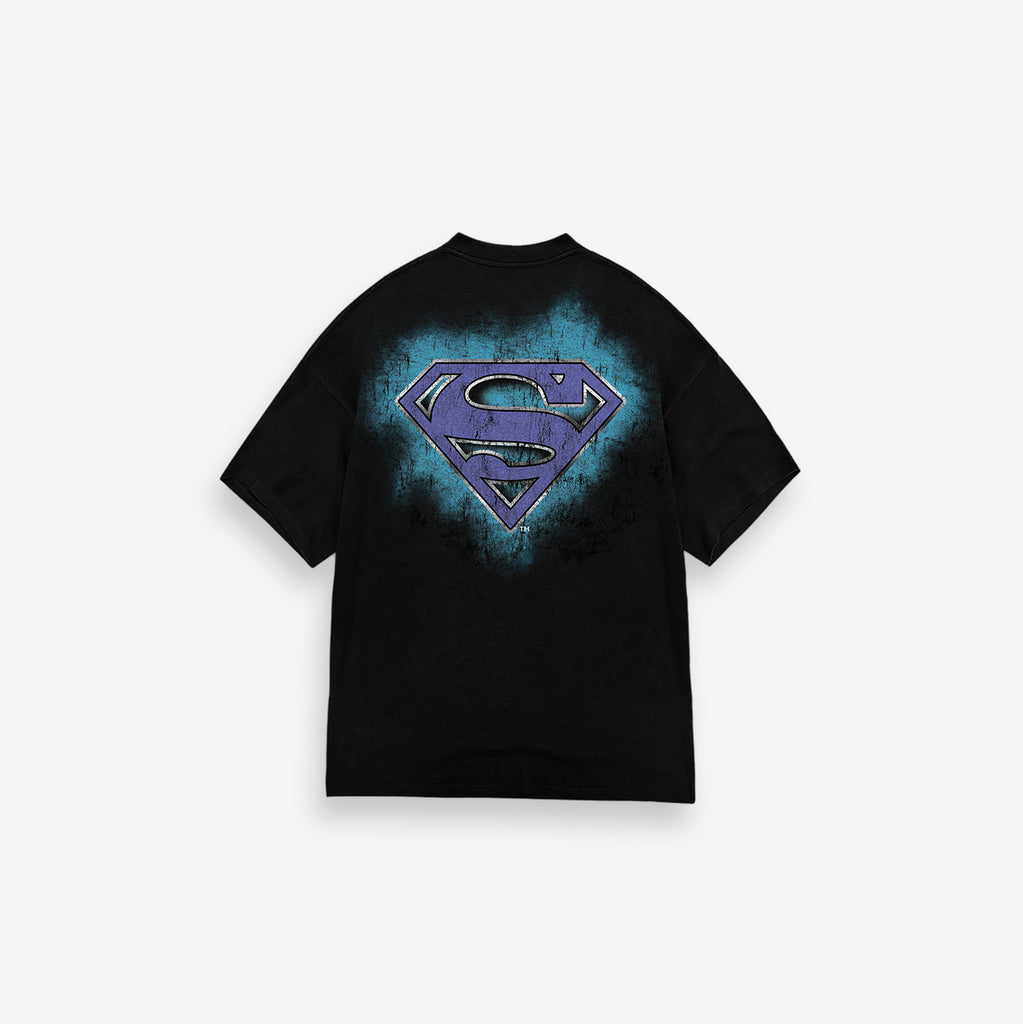 Camiseta <strong>Oversized Treino </strong>Mith X Superman Space Logo Preto