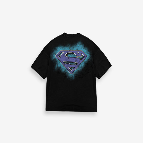 Camiseta <strong>Oversized Treino </strong>Mith X Superman Space Logo Preto