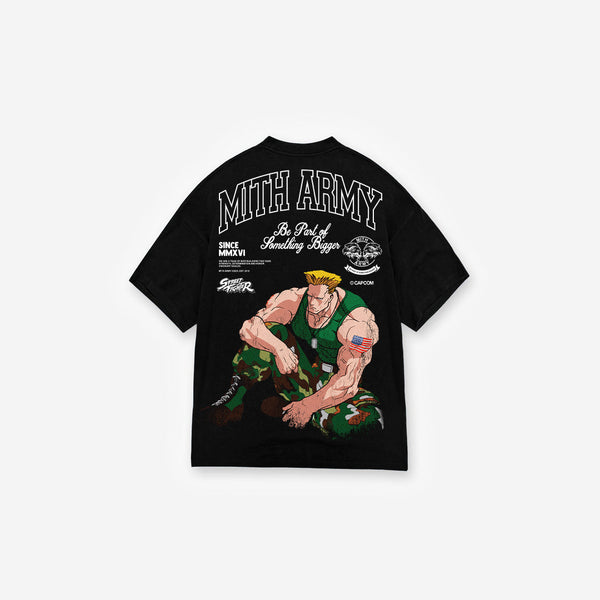 Camiseta Oversized Mith Street Fighter Guile Preto