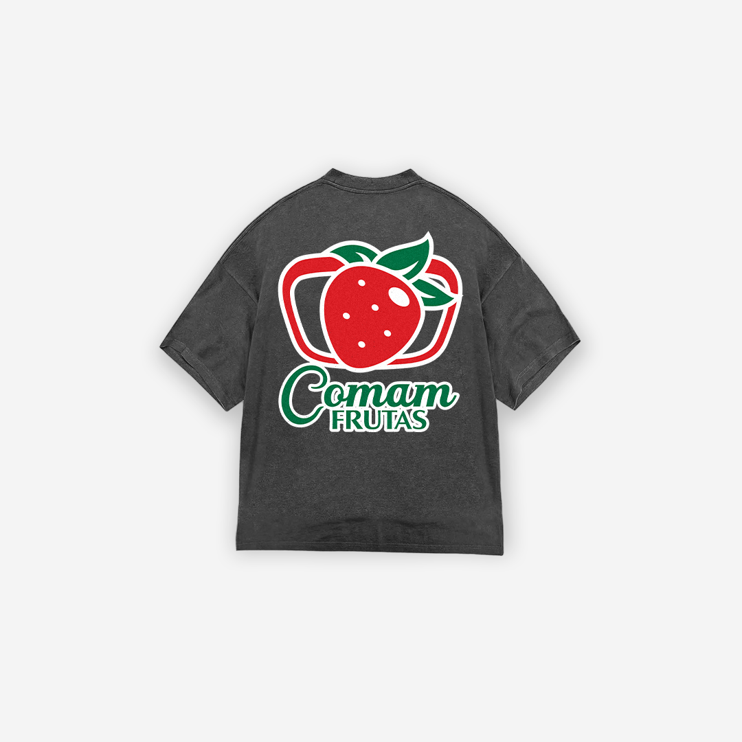 Camiseta Box Estonada Mith Comam Frutas BR Preto