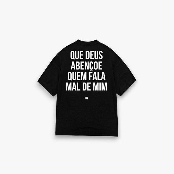 Camiseta Oversized Treino Preto Quem Fala Mal de Mim