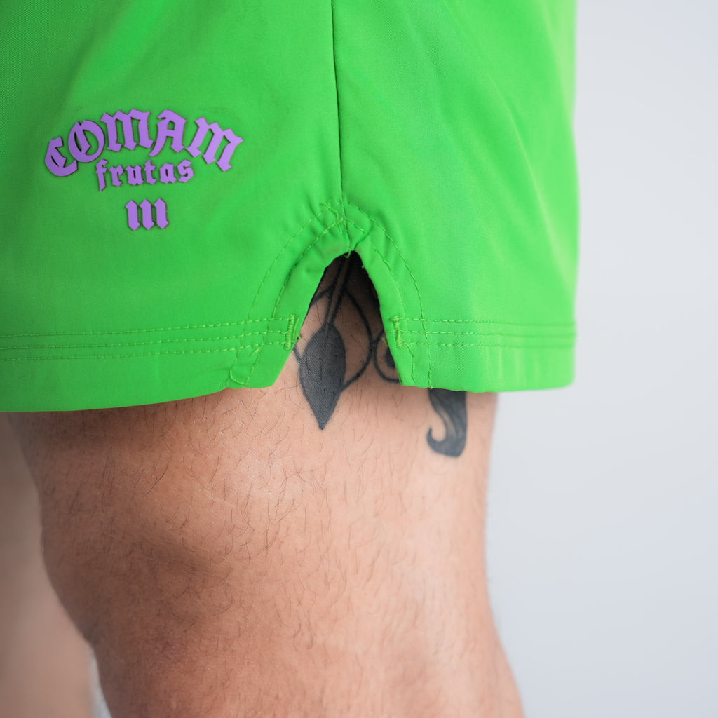 Shorts Curto Tactel Comam Frutas Verde