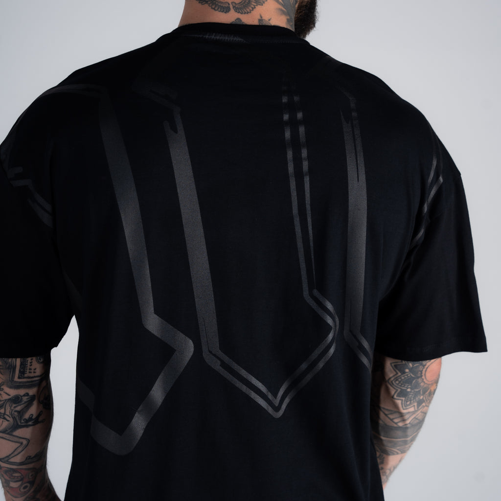 Camiseta Oversized Mith Nation Doodle Preto