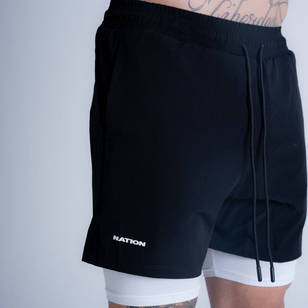 Shorts Tactel com Compressão Mith Nation Preto