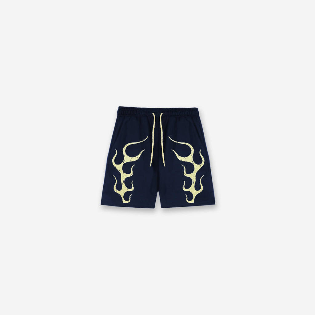 Shorts de Moletom Mith Comam Frutas Flames Marinho