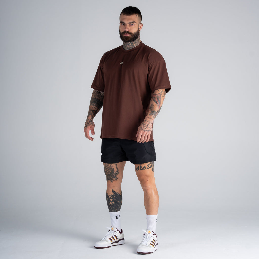 Camiseta Oversized Mith Nation Scribble Marrom