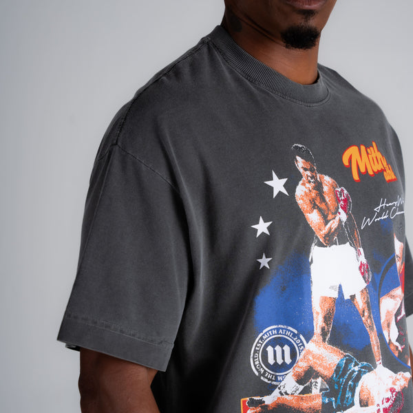 Camiseta Oversized Estonada Muhammad Ali Cinza