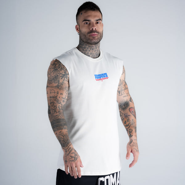 Regata Drop Shoulder Slevelles Mith Comam Frutas Reticule Burger Off White