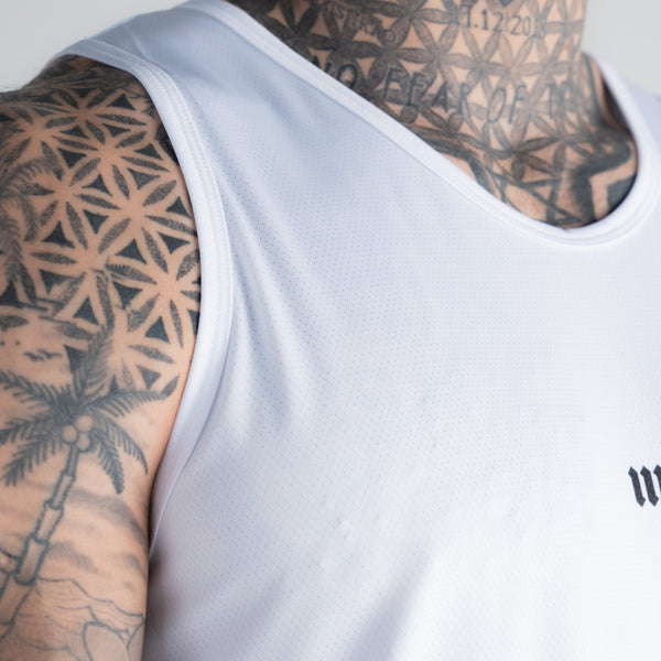 Regata Tank Top Dry Fit Logo Branco