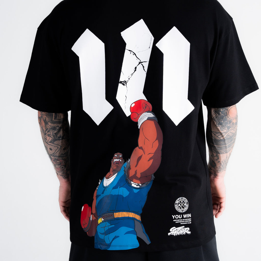 Camiseta Oversized Street Fighter Balrog Preto