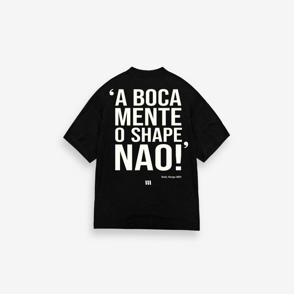 Camiseta Oversized Mith Gorgonoid A Boca Mente o Shape Nao Preto