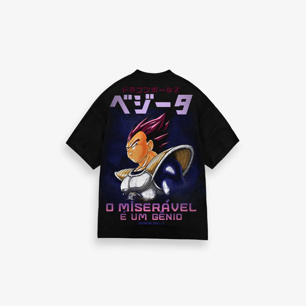 Camiseta Oversized Dragon Ball Z O Miseravel é um Genio Preto