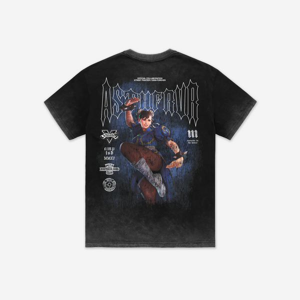 Camiseta Oversized Premium Estonada do Avesso Mith x Street Fighter Chun Li Preto