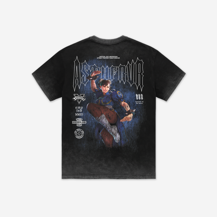 Camiseta Oversized Premium Estonada do Avesso Mith x Street Fighter Chun Li Preto