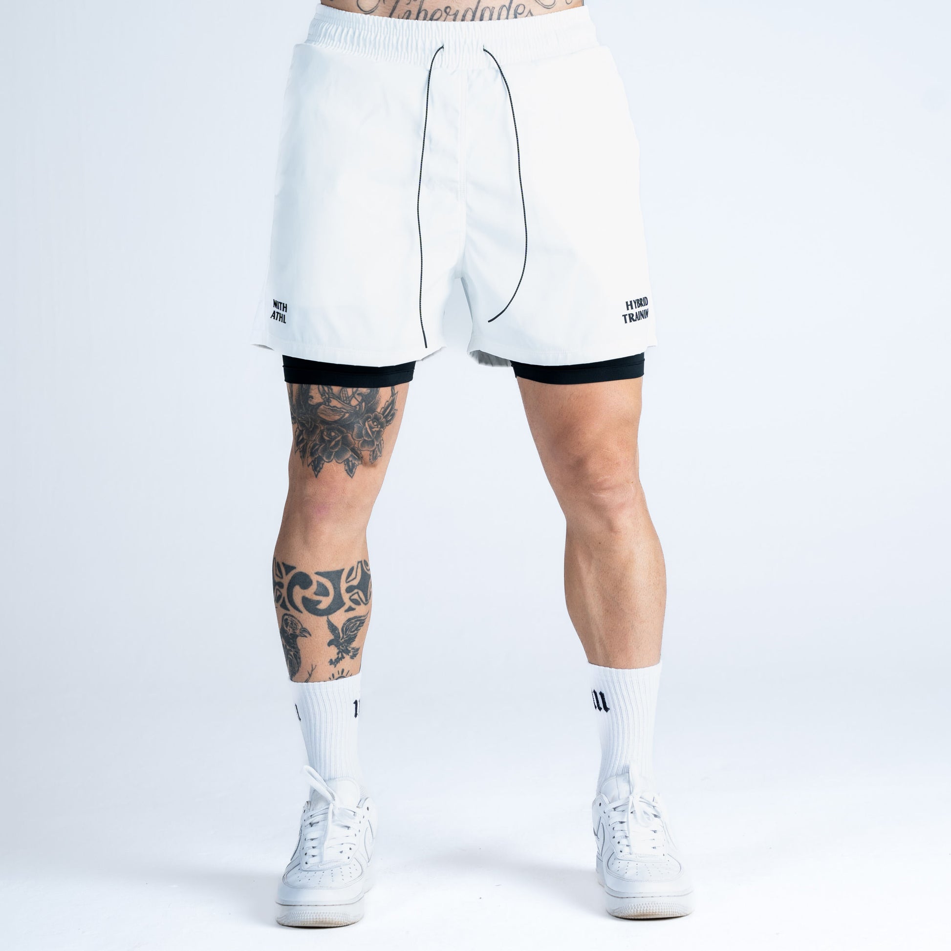 Shorts de Tactel Mith Athl Compression Branco