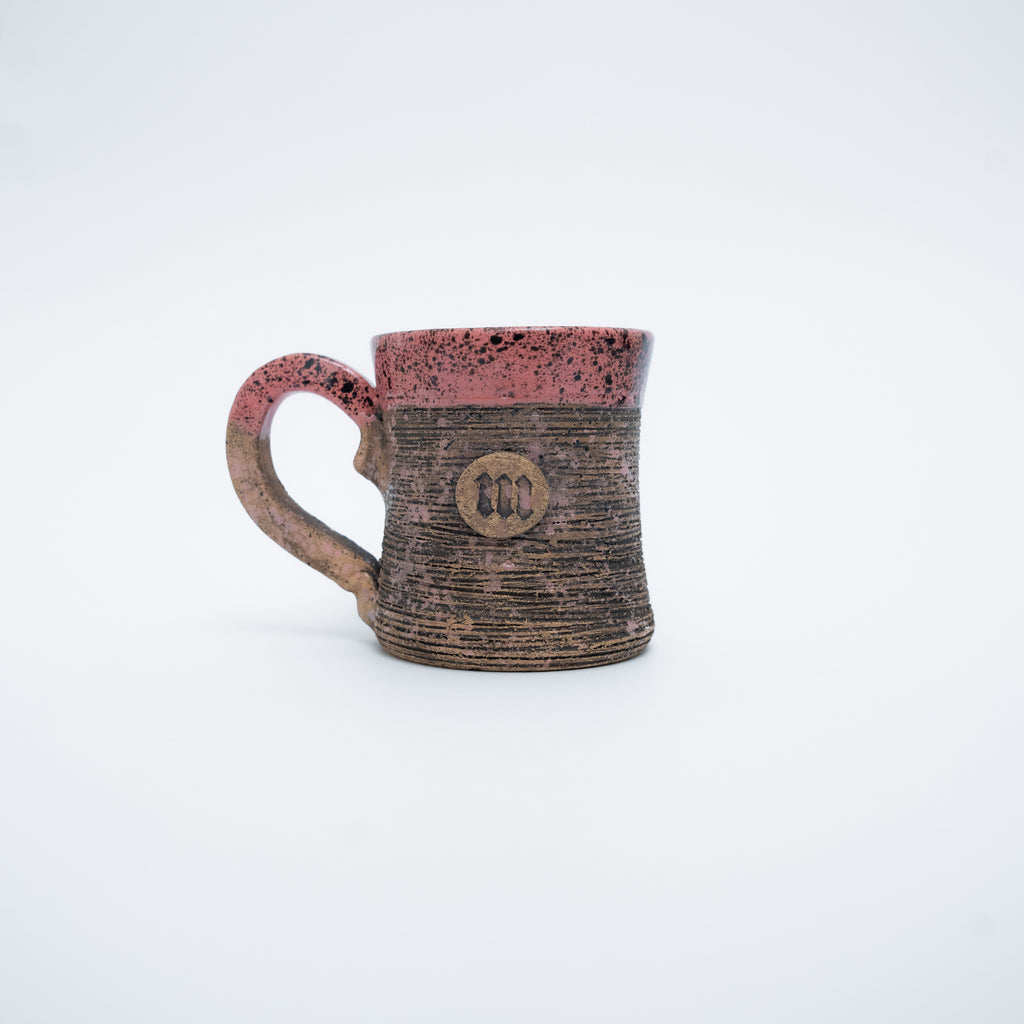 Caneca Feita a Mão Cerâmica Marfim Rosa Mith