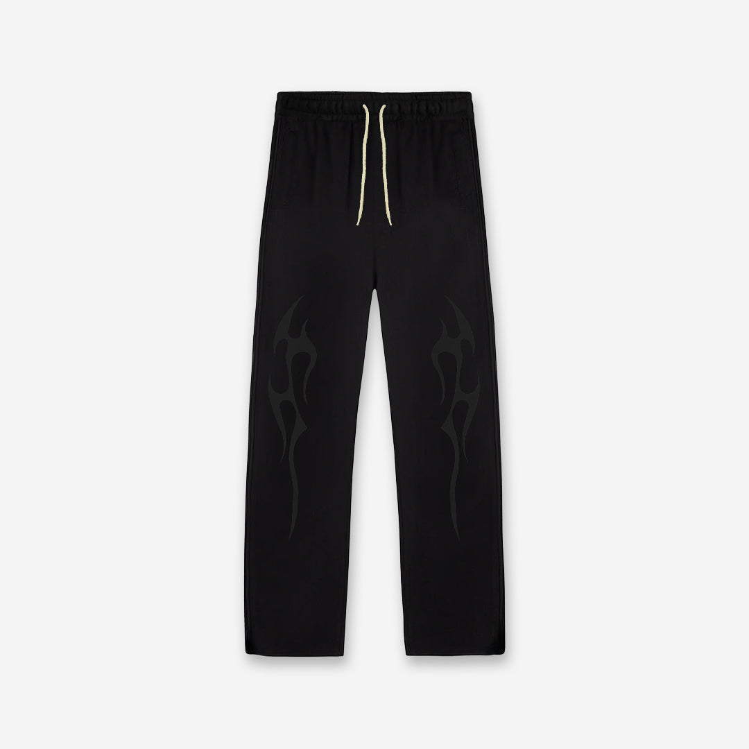 Calça de Moletom Oversized Reta Mith Comam Frutas Flame Preto